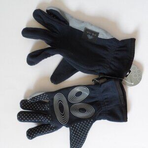 Peak Winter Sport Microfleece Gripper Palm And Fingers Gloves - Navy, Size: M